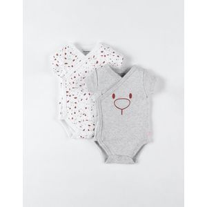 Noukie's - 2 Pack - Rompertjes korte mouw - Nouky beer - 0maand 50