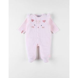Noukie's - Pyjama - delig - Velour - Meisje - Lichtroze - luipaardje - 0 maand 50