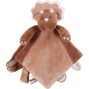 NOUKIE'S - Knuffeldoekje voor kinderen - Knuffeldoekje van Veloudoux - Ops de Triceratops - Multifunctioneel - Kaneel - 1 product