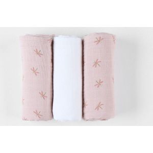 Noukie's Set van 3 hydrofiele doeken van mousseline 70x70 cm Popsie Gigi en Louli