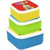 Bumba lunchbox - 3 bewaardozen - blauw / groen / geel