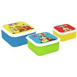 Bumba lunchbox - 3 bewaardozen - blauw / groen / geel