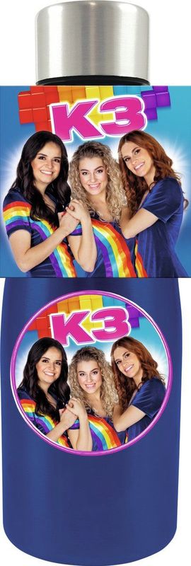 K3 - Thermosfles - Blauw - Dubbelwandig RVS - Inhoud 350 ml