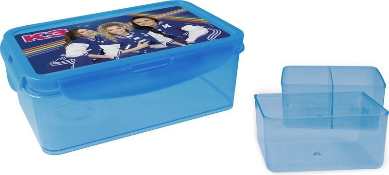 K3 - Lunchbox Sport - Blauw - Kunststof - Met 2 Uitneembare Bakjes