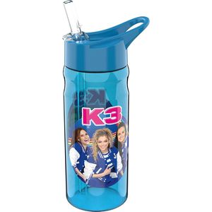 K3 - Drinkfles - Blauw - Kunststof - Flip-up Drinktuit