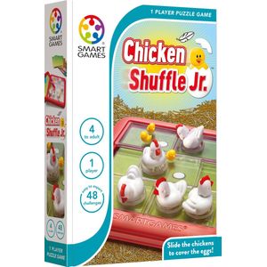 SmartGames - Chicken Shuffle Jr - 48 uitdagingen - Schuifpuzzel met 3D kippen en eitjes