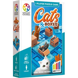 SmartGames - Cats & Boxes - 60 opdrachten - Denkspel voor één speler - Katten