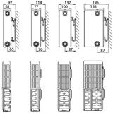 Henrad Compact All In paneelradiator 90x90cm type 22 2156watt 4 aansluitingen Staal Wit Glans 0113092209