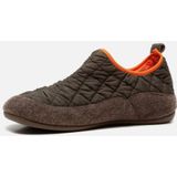 Basicz - Pantoffels - Groen - Textiel - Geruit Stikselpatroon