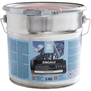 Zinga Zingalu verf - primer - metaalverf - coating - koudgalvanisatie - 5 kg - Grijs met aluminium glans