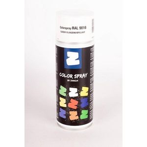 Zinga Color Spray verf -  coating - RAL  9016  Wit  400 ml gloss , direct op zink