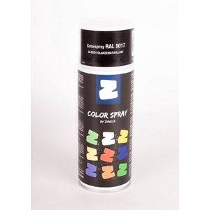 Zinga Color Spray verf -  coating - RAL  9017 Zwart  400 ml gloss , toepasbaar op gegalvaniseerde en diverse andere ondergronden