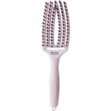 Olivia Garden Fingerbrush Care Iconic - Medium - Pastel Roze - Ontwarrende Haarborstel met Zwijnenhaar en Nylon Borstelharen voor Ultieme Glans & Soepele Styling