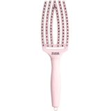 Olivia Garden - Fingerbrush Combo - Haarborstel - Pastel Pink - Nylon Pinnen en Everzwijnhaar