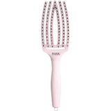Olivia Garden Fingerbrush Care Iconic - Medium - Pastel Roze - Ontwarrende Haarborstel met Zwijnenhaar en Nylon Borstelharen voor Ultieme Glans & Soepele Styling