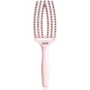 Olivia Garden - Fingerbrush Combo - Haarborstel - Pastel Pink - Nylon Pinnen en Everzwijnhaar