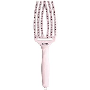 Olivia Garden Fingerbrush Care Iconic - Medium - Pastel Roze - Ontwarrende Haarborstel met Zwijnenhaar en Nylon Borstelharen voor Ultieme Glans & Soepele Styling