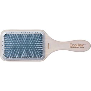 Olivia Garden - Ecohair Paddle Styler - Wit/Blauw - Bamboe