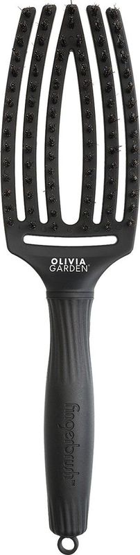 Olivia Garden - Fingerbrush Combo - Haarborstel - Zwart - Nylon en Everzwijnhaar