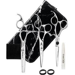 Olivia Garden Kappersscharen SilkCut 3-scharen set 1x haarsnijschaar 5,5" RH + 1x haarsnijschaar 6,0" RH + 1x modelleerschaar RH Europese versie met 35 tanden + schaarolie + vingerringen + microvezeldoekje + ritstasje 3 Stk. (€ 68,12 / 1 stuks)