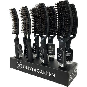 Olivia Garden - Full Black Display - Haarborstel - 8 FingerBrush Combo Medium