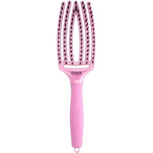Olivia Garden - Fingerbrush Care Iconic - Haarborstel - Pastelroze - Everzwijnhaar en Nylon