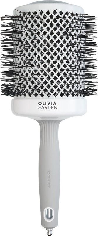 Olivia Garden - Expert Blowout Shine - Haarborstel - Wit en Grijs - 80mm