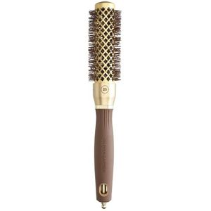 Olivia Garden Expert Blowout Shine Borstel Wavy Bristles Gold&Brown Brush Ø25mm