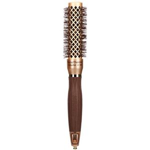Olivia Garden Expert Blowout Shine Borstel Wavy Bristles Gold&Brown Brush Ø25mm