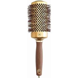 Olivia Garden - Expert Blowout Shine - Ronde Borstel - Goud en Bruin - Antistatisch Keramiek