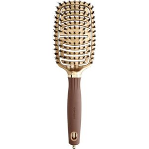 Olivia Garden - Expert Flex - Platte Haarborstel - Gold&Brown - Varkensharen