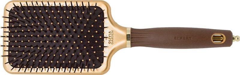 OLIVIA GARDEN Haarbürste EXPERT CARE RECTANGULAR Nylon Bristle Gold&Brown L