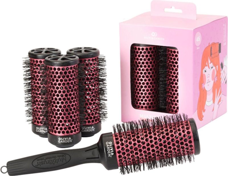 Olivia Garden - Multibrush Curlers Kit - Haarborstel - 45mm - Aluminium Kern