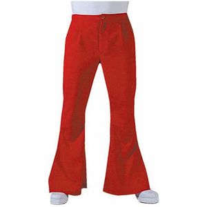 Jaren 80 & 90 Kostuum | Barry White Soul Broek Wijde Pijpen Rood | Man | Large | Carnaval kostuum | Verkleedkleding