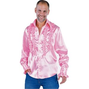 Magic By Freddy Verkleedblouse Rouches Heren Polyester Roze Mt Xxl