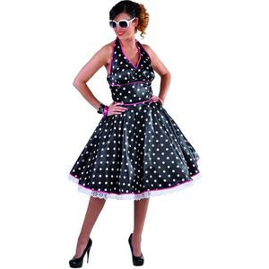 Magic By Freddy's - Rock & Roll Kostuum - Jaren 50 Filmster Diva - Vrouw - Zwart - Medium - Carnavalskleding - Verkleedkleding