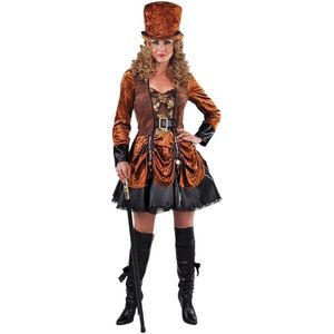 Magic Design Verkleedjurk Steampunk Dames Polyester Bruin Mt L