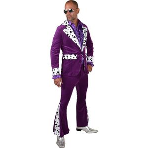 Magic By Freddy's - Pooier Kostuum - Royal Pimp Sugar Daddy - Man - Paars - XXL - Carnavalskleding - Verkleedkleding