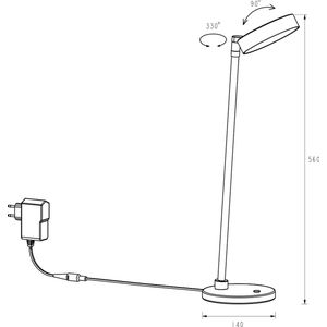 AKO LED 12,5W tafellamp zwart / goud