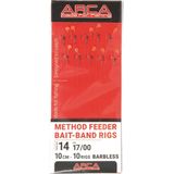 Arca Method Feeder Bait-Band Rig F1624 Barbless 10cm (10pcs) Maat : Haak 18 - 0.15mm