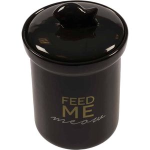 Duvoplus - Waakbord - Hond - Koekjespot Stone Feed Me Meow 15x15x24cm - 2000ml Zwart - 1st
