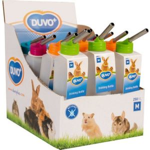 Duvoplus - Voerbak - Knaagdier - Drinkfles Plastiek Kleine Dieren M - 250ml - Display - 1st