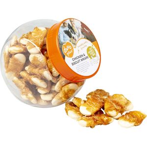 duvoplus, Meat! Kip- en koekjeswraps 400 g - ± 52 st, knapperige koekjes, snack met kip, hoog vleesgehalte, ideaal als snack of beloning voor honden vanaf 6 maanden