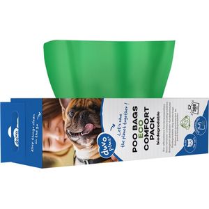 Duvoplus - Hondenpoepzakje - Hond - Poepzakjes Eco Bio-afbreekbaar Comfortpak 300st - 23x33,3cm Groen - 300st