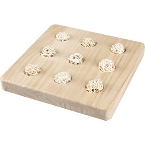 Duvoplus - Speelgoed Voor Dieren - Knaagdier - Houten Sniffle `n Snack Puzzle Hao 19,7x19,7x2,5cm Beige - 1st