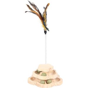 Duvoplus - Speelgoed Voor Dieren - Kat - Spin ’n Play Flower Toy 16,5x16,5x7,3cm Bruin - 1st