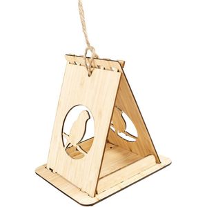 Duvoplus - Voersilo - Vogel - Tuinvogels Voederhuis Bamboe Kyoto 16x15x19cm Houtkleurig - 1st