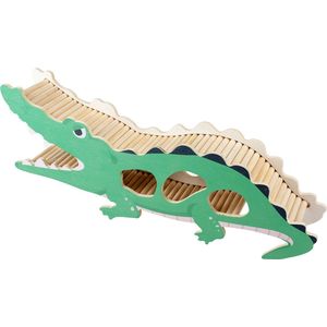 Duvoplus - Hok - Knaagdier - Knaagdieren Houten Speelhuis Krokodil 50x8,5x20cm Meerkleurig - 1st