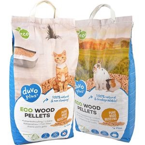 Duvoplus - Kattenbakvulling - Knaagdier - Eco Houtkorrels Bodembedekking 6mm - 10kg/20l - 1st