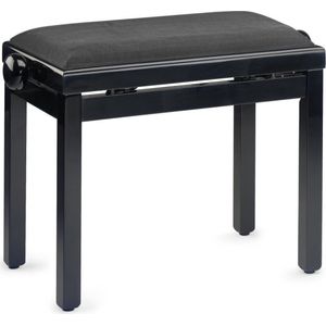 Stagg PB39 BKP VBK - Pianobank, zwart hoogglans, zwart fluwelen zitting - zwart (hoogglans)